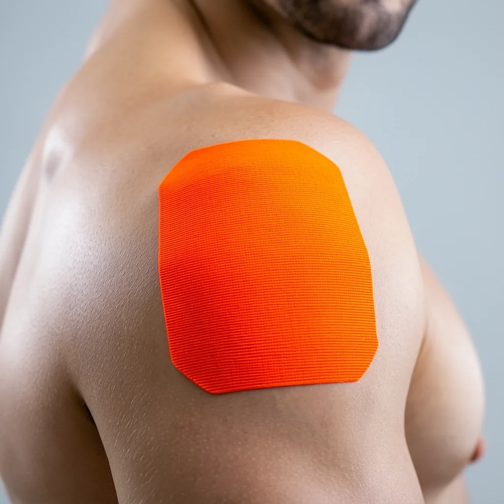Application de taping tape sur l'épaule